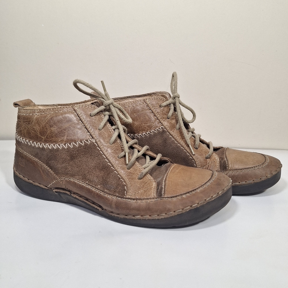 Josef Seibel Leather & Suede Mixed Media Ankle Boots 38/7.5